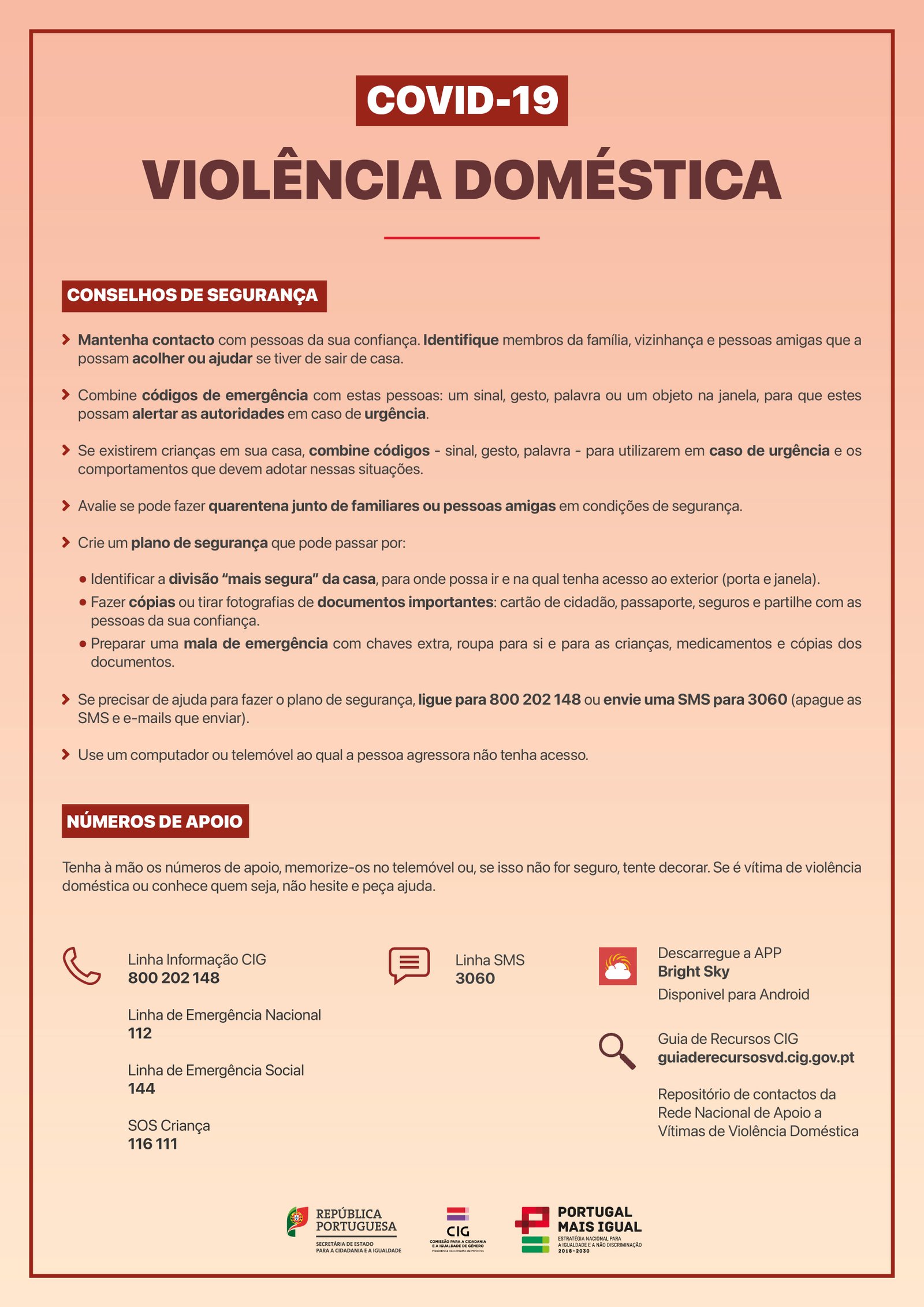 conselhos segurança numeros apoio geral A3 min